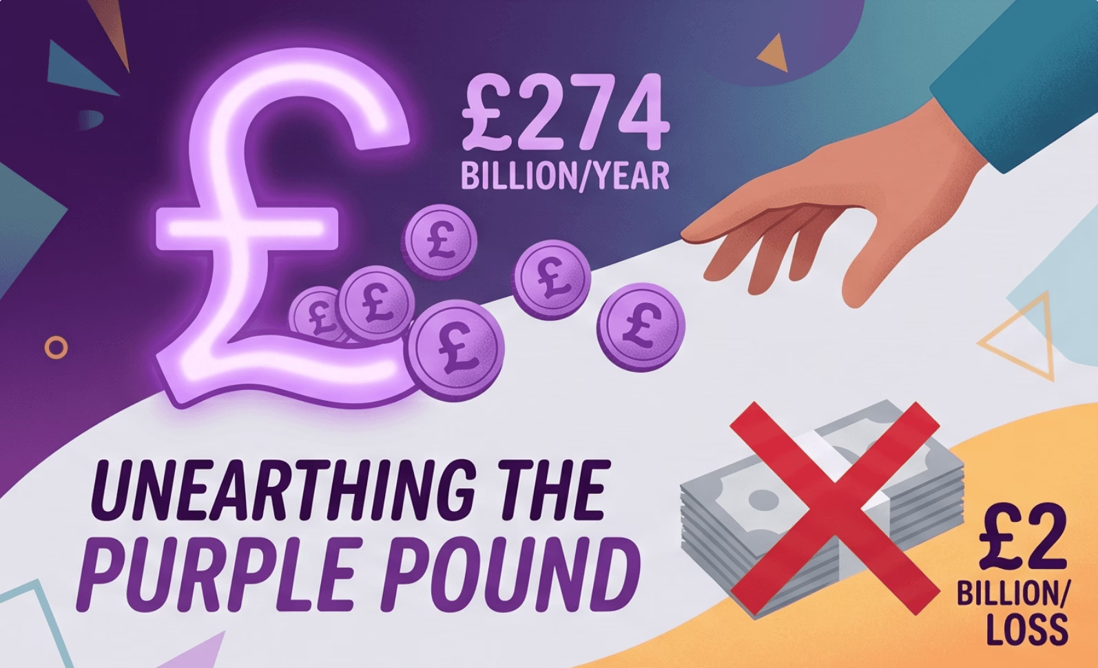 Illustration showing money slipping away £274 billion per year